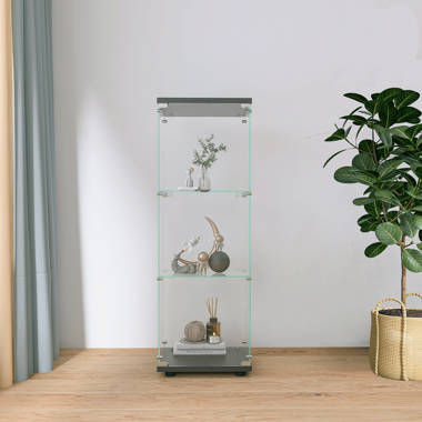 Clear Cabinet Acrylic Display Removable Shelf Case Plexiglass Showcase with Lock and Key Transparent Fixturedisplays