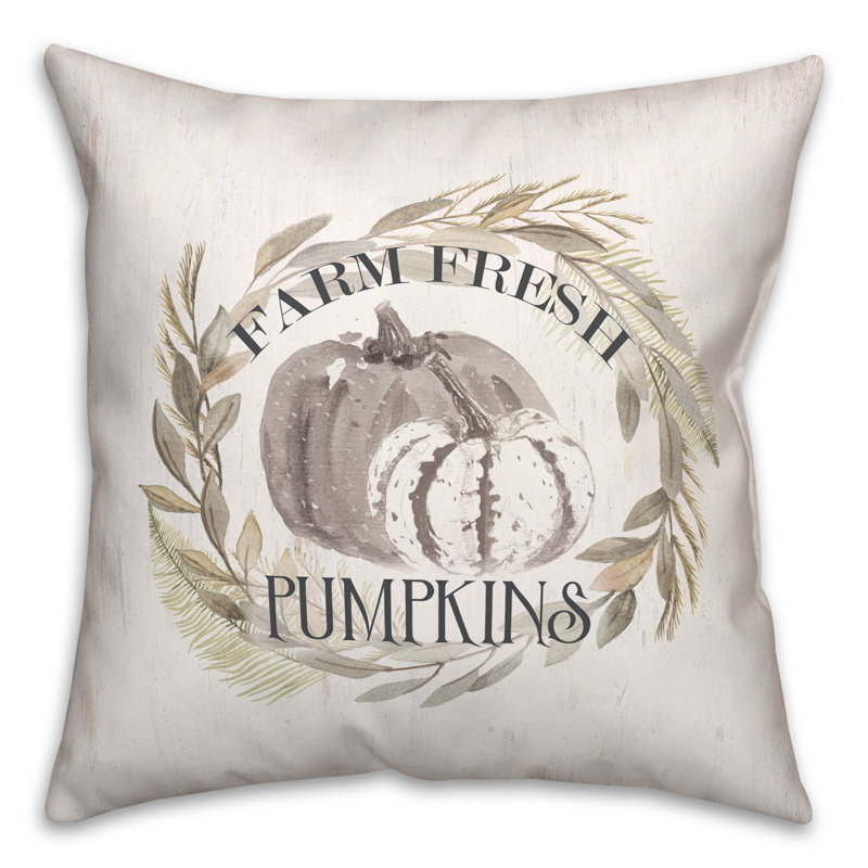  Housse et insert de coussin carré Pumkins in Wreath, H 20 po x l 20 po