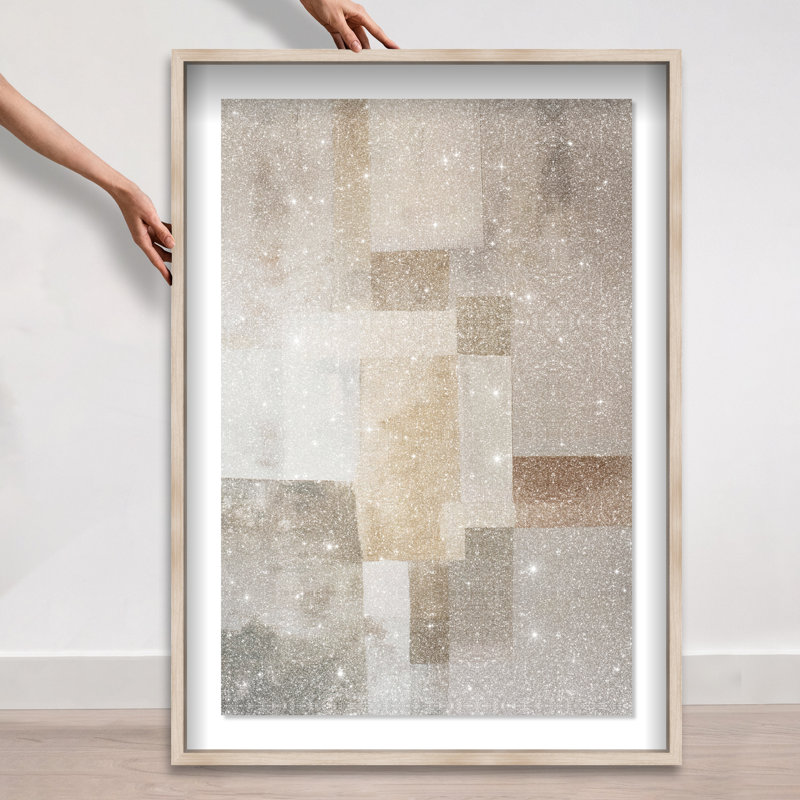 Dustveil (III) Shadowbox Abstract Print by Oliver Gal, Black Frame, 10 x 15, 46.5"H x 31.5"W, Natural Oak Frame