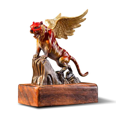 Luxury Minimalist Tiger Yellow Brass Art Piece