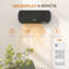 Metro Electric Heater 2000W Wall Mounted Ceramic Space Heater Timer Black