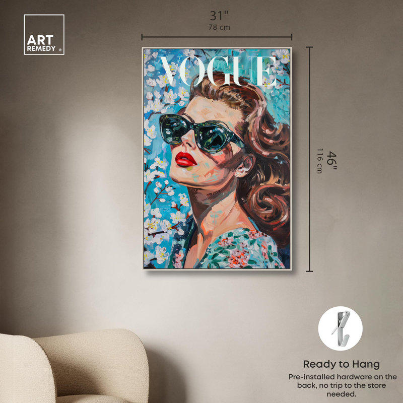 «Autumn Blossom Icon» par Art Remedy, H 46 po x l 31 po, Cadre flottant, Argent argent