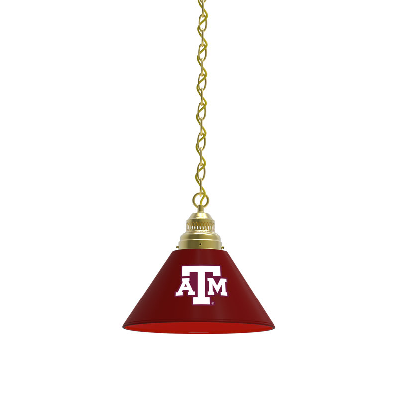 1 - Light Single Pendant, Brass, Texas A&M Aggies