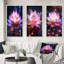 «Light Coming Through Pink Lotus», 3 pièces sur toile-660870674-660870675