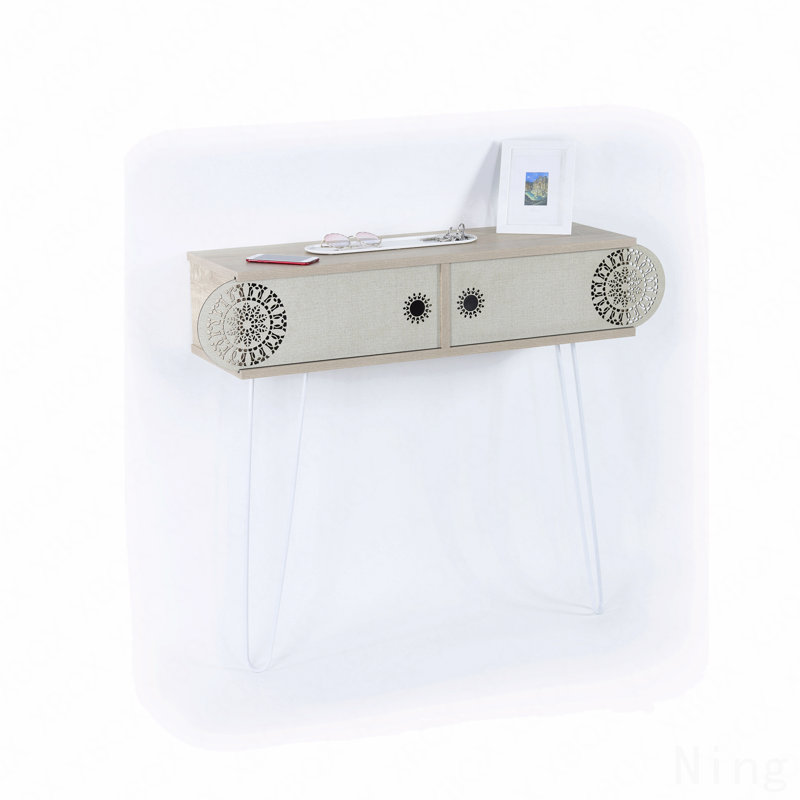 Console Lora à 2 niveaux avec pieds en métal