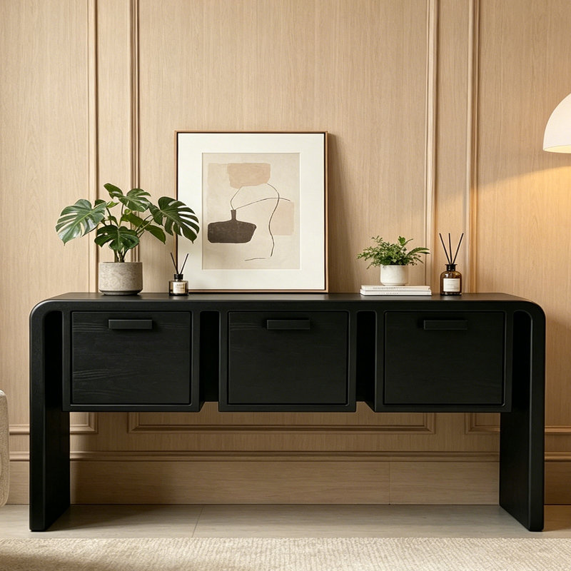 Console Mid-Century, 31.5" H x 78.7" W x 15.7" D