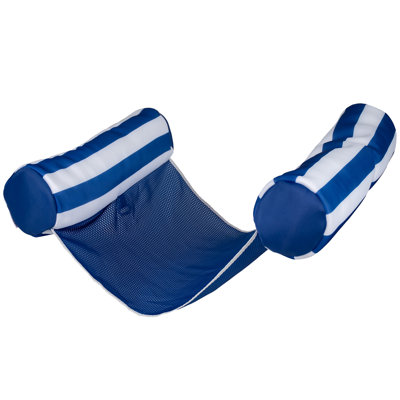 Big Joe Shaka Hammock Sling Pool Float, Nautical Stripe, Doubled-Sided Mesh, Quick Draining Fabric, No Inflation Needed