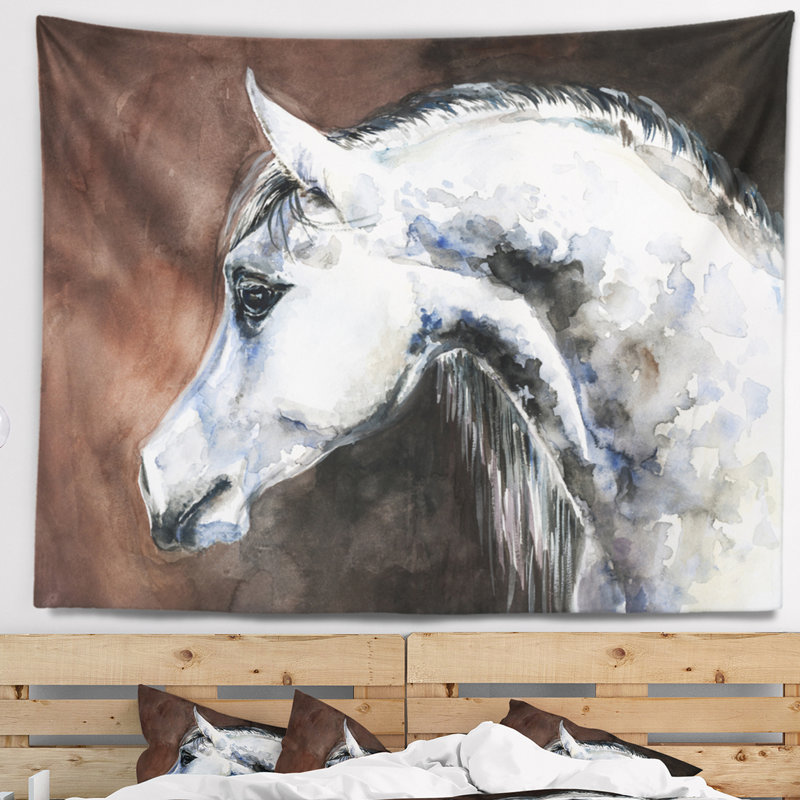 Tapisserie aquarelle grise, H 50 po x l 60 po