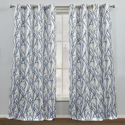 Ensemble de 2 rideaux à motif de lin uni Town & Country Country Sohome Willow