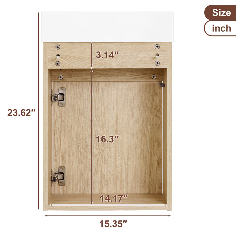 Single Bathroom Vanity with Resin Top, 16