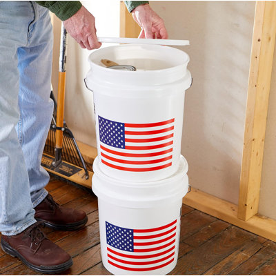 Seau robuste de 5 gallons de United Solutions, drapeau des États-Unis, paquet de 2