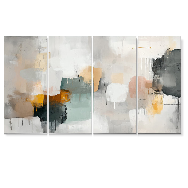 Ranstead - Art mural abstrait - ensemble d'art mural moderne, 4, H 28 po x l 48 po