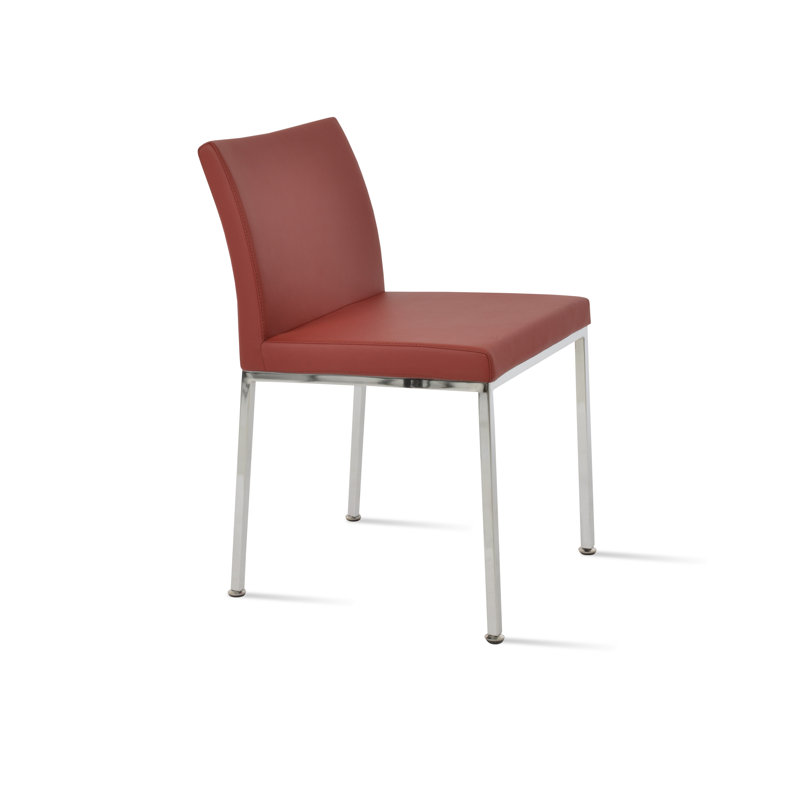 Chaise d'appoint Aria, Chrome, Rouge PPM