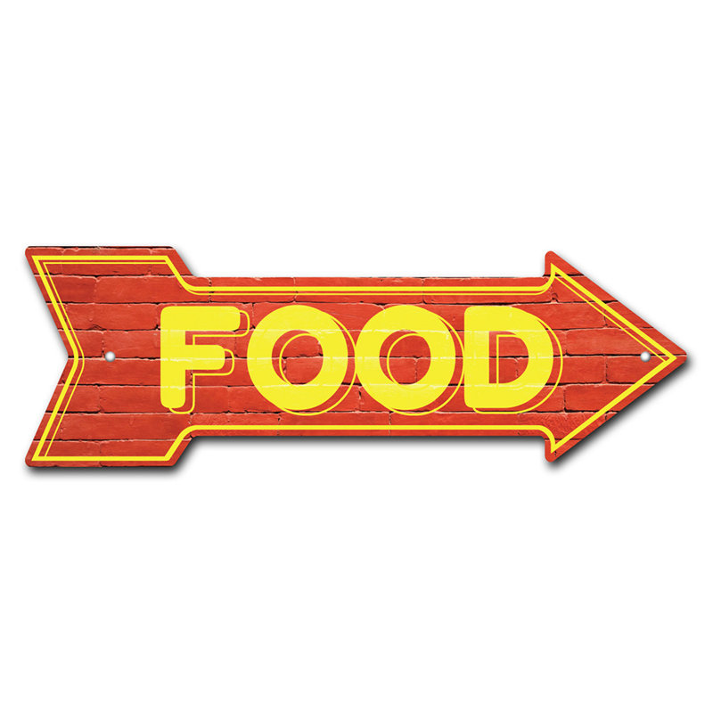 Removable-999862_Food Arrow Removable Decal Funny Home Décor, H 10 po x l 30 po x P 1 po
