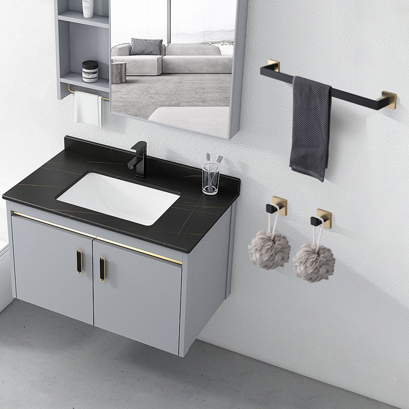 5 - Piece Bathroom Hardware Set, Gold+Matte Black