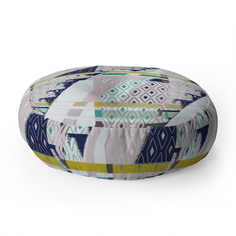 Coussin de sol rond à rayures et diamants bel lefosse design