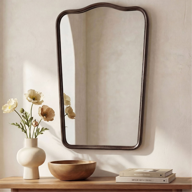 Miroir, festonné, fonte d'aluminium, Art déco