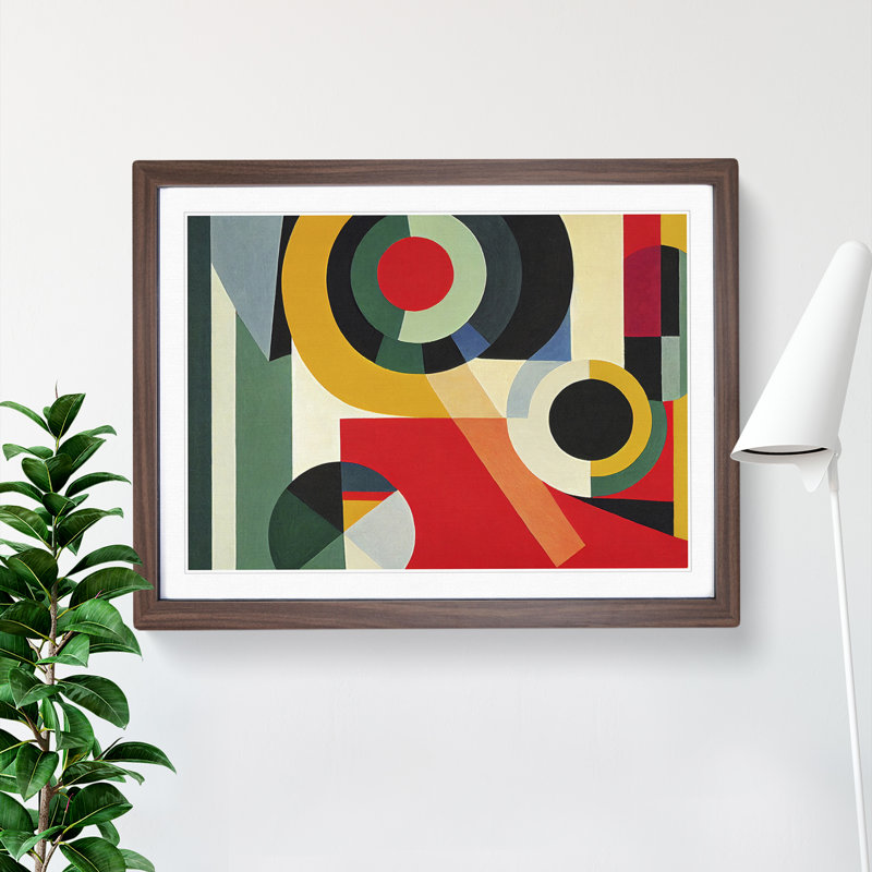 Entertaining Abstract - Single Picture Frame Print, 46cm H x 64cm W x 2cm D, Walnut