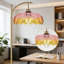 Lampe sur pied de style Mid-Century moderne avec télécommande, luminosité réglable en continu et température de couleur réglable, lampe sur pied à hauteur réglable pour le salon et la chambre à coucher