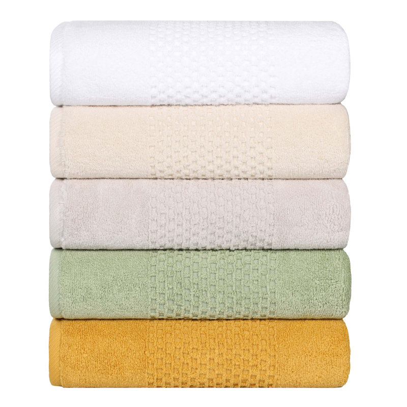 Superior Gold Cotton Waffle Textured 9 Piece Towel Set