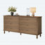 Commode à 6 tiroirs avec glissières à fermeture automatique, poignées en cuivre et métal pour un rangement sécuritaire et élégant-126596485