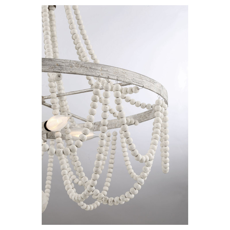 Lustre empire à 5 lumières avec accents perlés Gustave