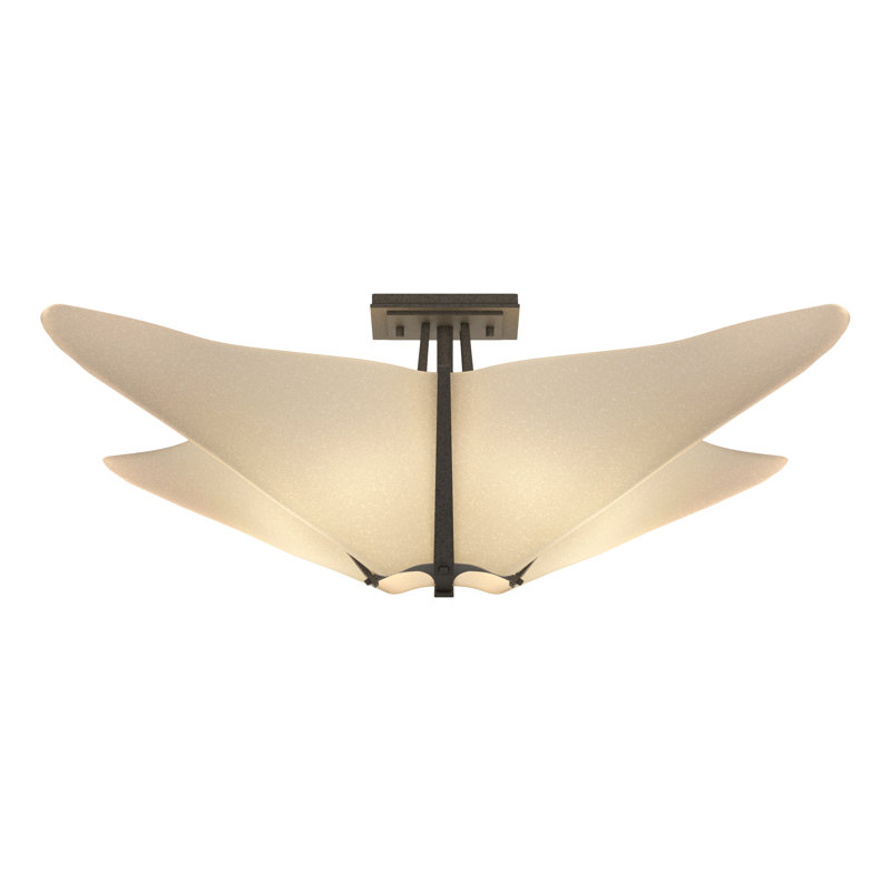 Plafonnier semi-encastré 22,5 po Kirigami, Fer naturel opaque
