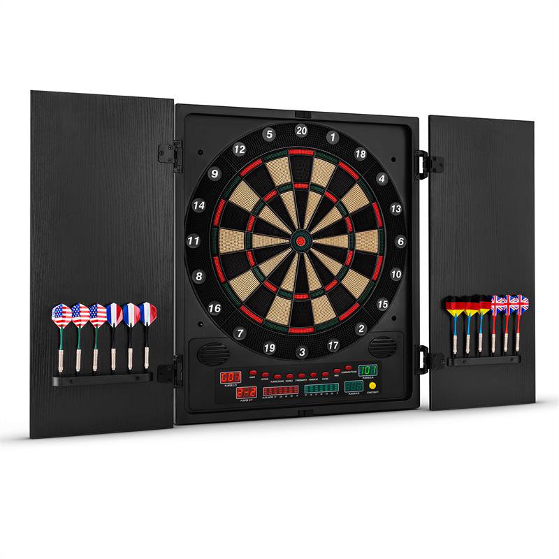 Dartchamp Dartscheibe Dartautomat Softtip Design-Türen schwarz