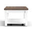 Table basse moderne 48 po, plateau en aulne noueux et mouvement mobile de roulettes côtières
