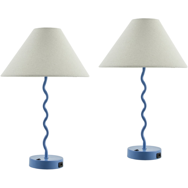 Pruter Table Lamp Set, Blue