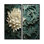 Green Harmonious Helix - Abstract Spirals Oversized Canvas Wall Art 2-Panels