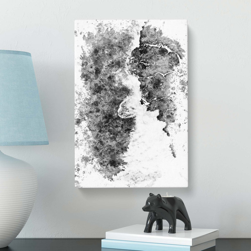 Surfer Riding The Wave Abstract Art - Wrapped Canvas Print, 50cm H x 35cm W x 3cm D