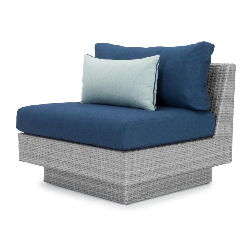 Winnie Outdoor Lounge Chair, Laguna Blue Cushion/Gray Frame