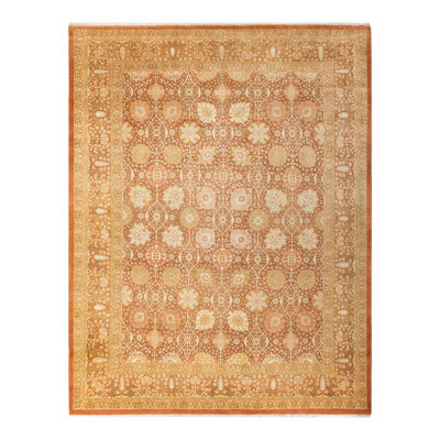 Tapis unique noué à la main Keenan - bronze, 8 pi x 10 pi 4 po