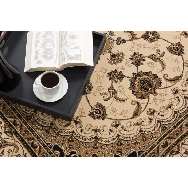 Tapis crème Valerie, Rond 5 pi
