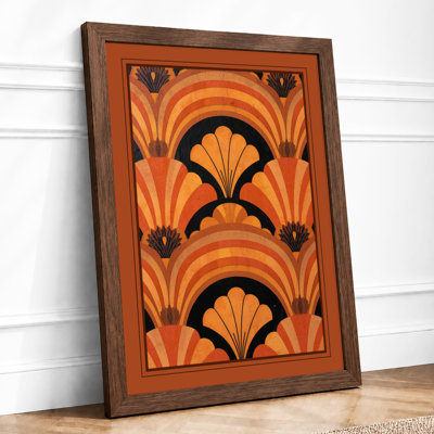 Geometric Fan Forms Art Deco - Framed Print