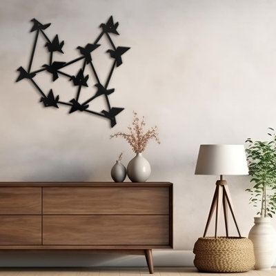 Free Birds Modern Abstract Wall Accent Sculpture Hanging Decoration Metal Wall Decor