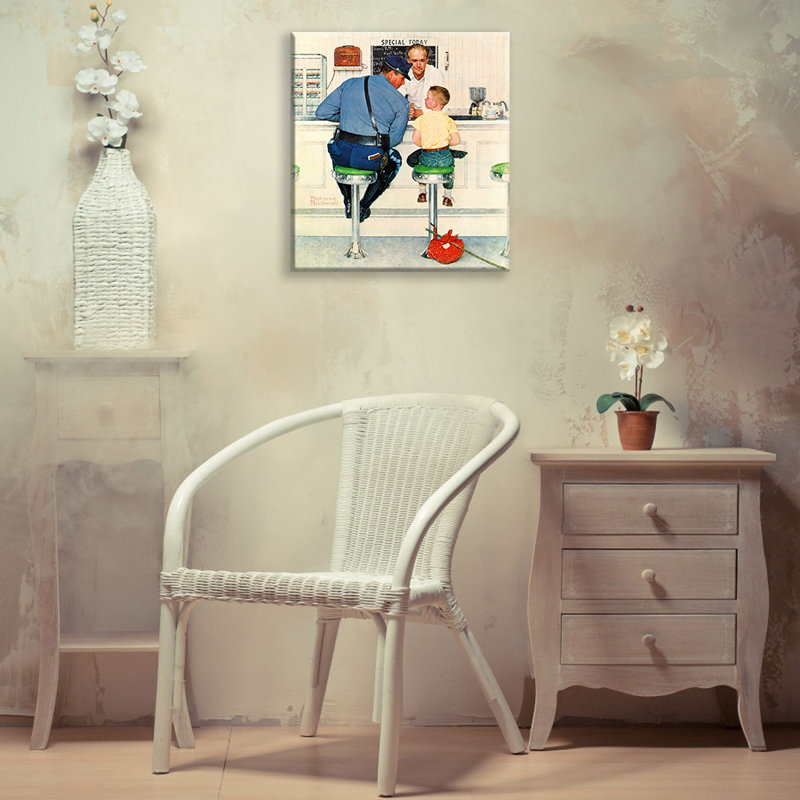 «The Runaway» par Norman Rockwell, toile tendue avec châssis, H 18 po x l 13 po