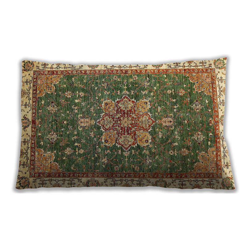 Oriental Throw Pillow, Microsuede