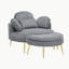 Fauteuil en velours côtelé avec repose-pieds-108743757