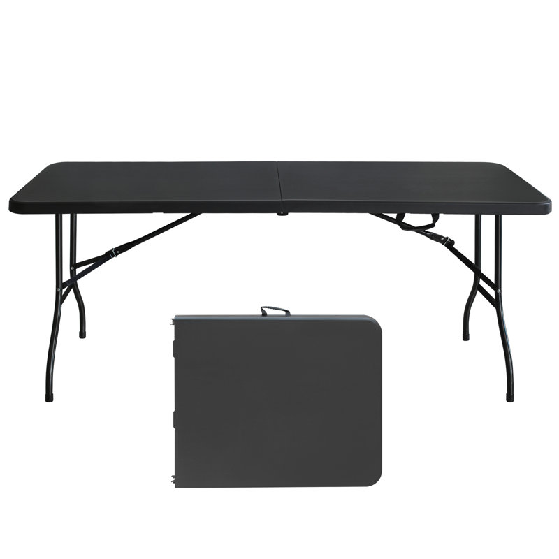 Table pliante portative extérieure moderne carrée de 6 po, en fer et en plastique, avec structure en métal robuste, finition résistante à la rouille, parfaite pour le camping et le pique-nique