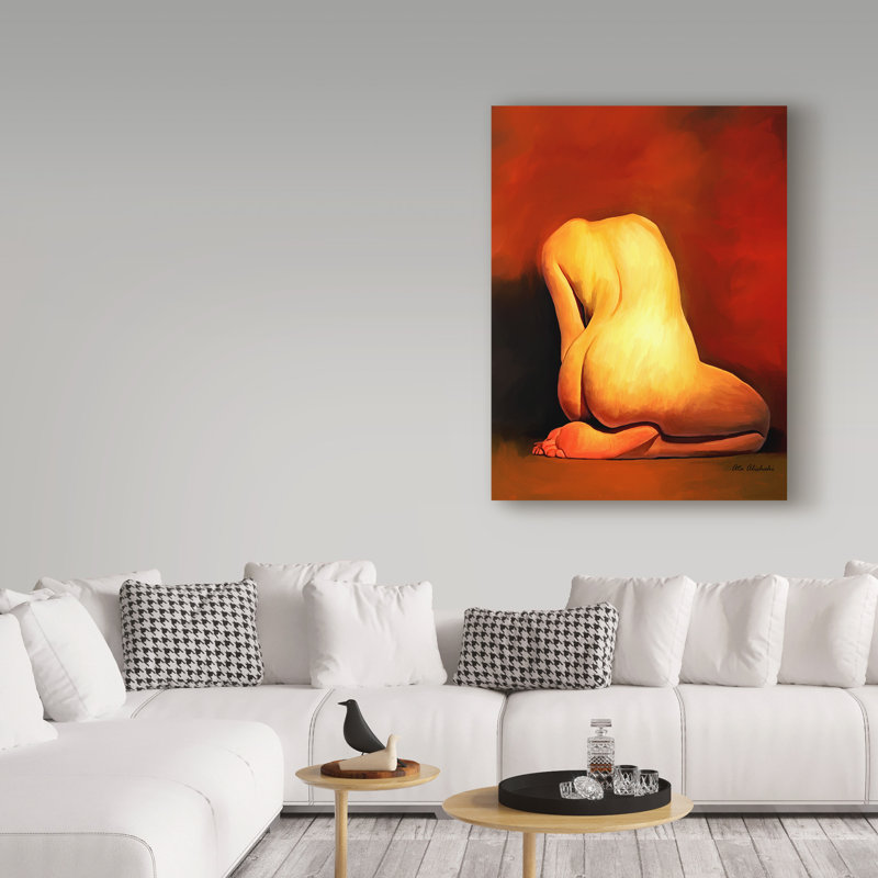 «Nude figure» par Ata Alishahi - reproduction sur toile, H 19 po x l 14 po