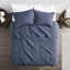 King/ King Quilt Navy - Reversible With Microfiber And Cotton Filled Primary 3 Piece Cover Filling