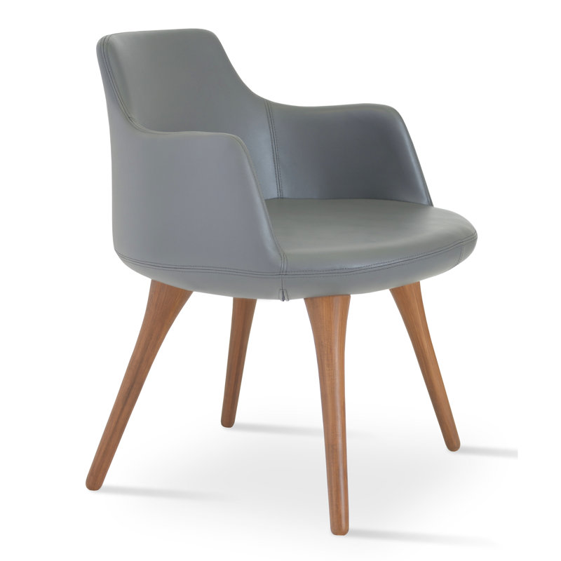 Chaise avec accoudoirs en bois Dervish, Gris