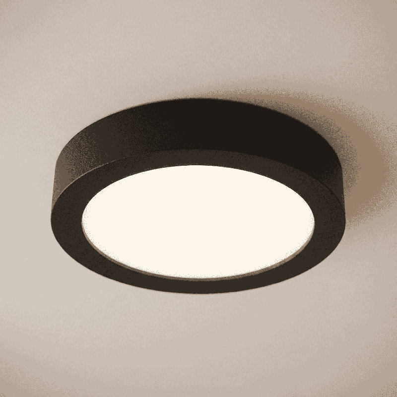 Raed LED Flush Mount in Black, 0.9" H x 5.3" W x 5.3" D, Black