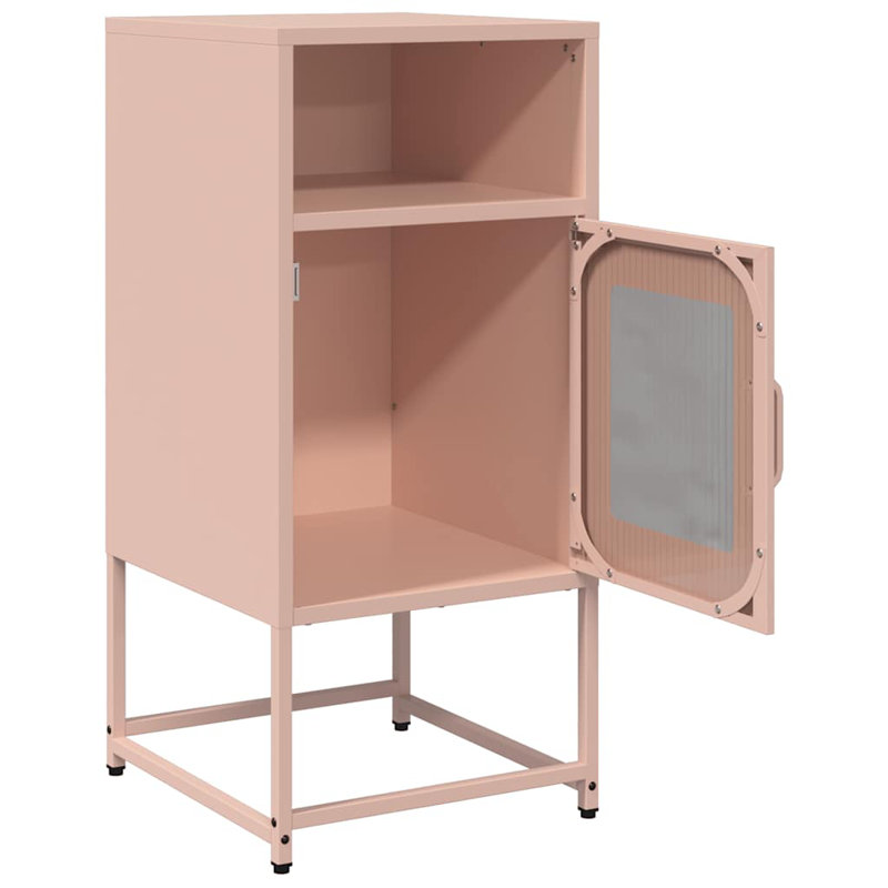 Beautrice 36cm W Steel Bedside Table, Pink