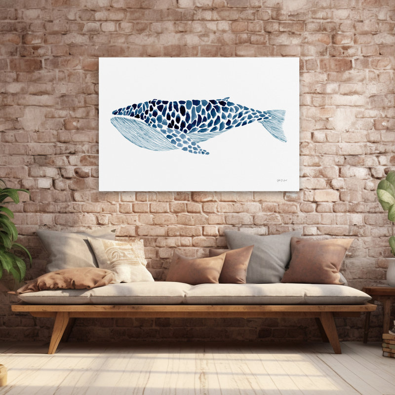 Baleine à bosse nautique et côtière, H 60 po x l 40 po