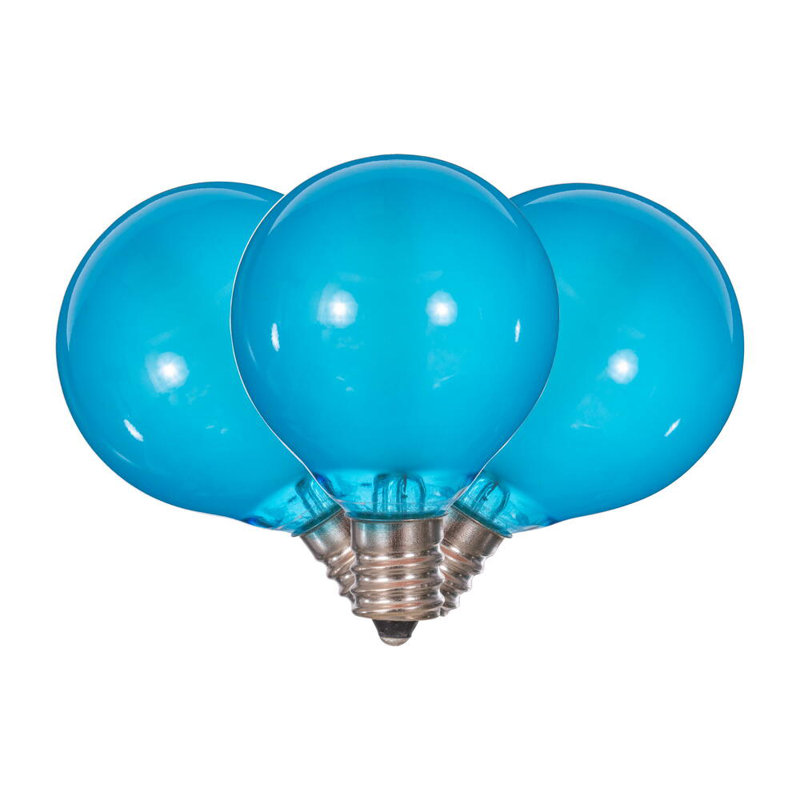 18Lt LED Glass G40-E12 Filament End-Connecting Set, Blue