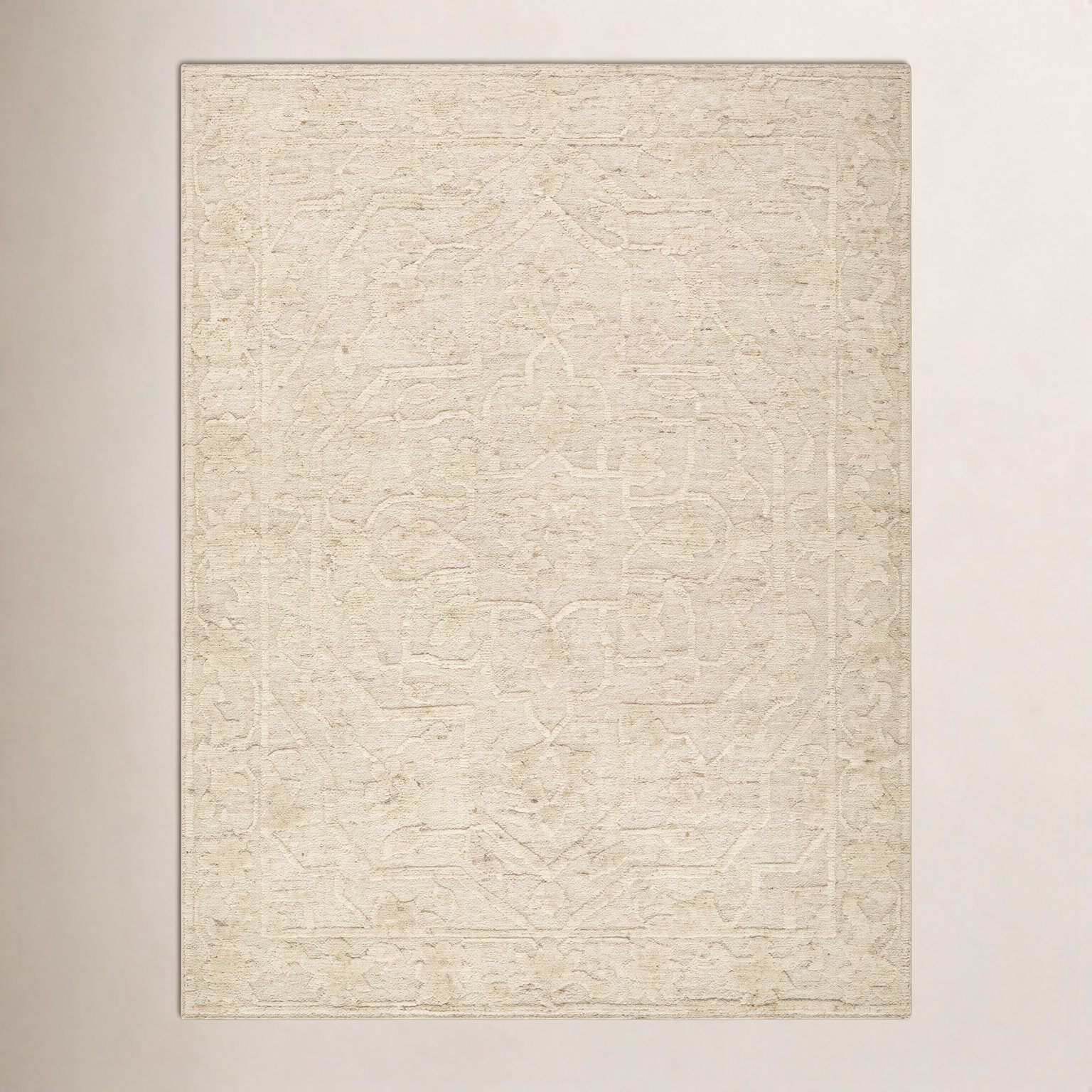 Savannah Handmade Wool Ivory Rug, Rectangle 2' x 3'