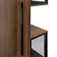 Vitrine avec portes et lumières en verre, avec étagère de rangement coulissante multifonctionnelle, armoires de rangement en bois